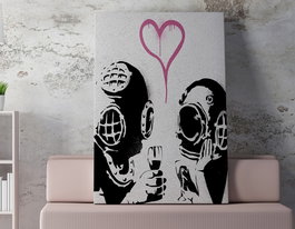 Wallity WY13 Banksy Lienzo Decorativo Enmarcado 50 x 70 cm